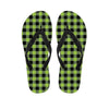 Green Plaid Men's Flip Flops-grizzshop