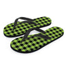 Green Plaid Men's Flip Flops-grizzshop