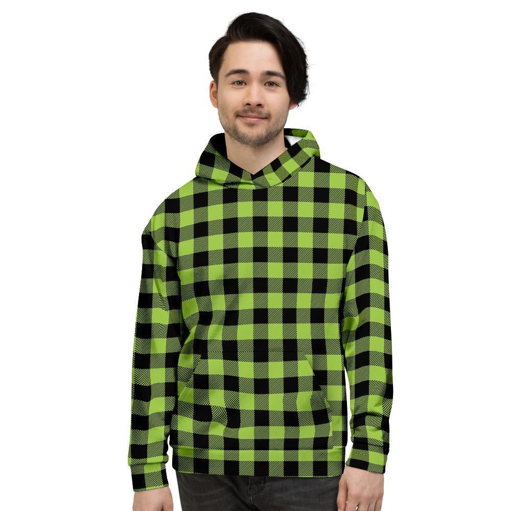 Green Plaid Men's Hoodie-grizzshop