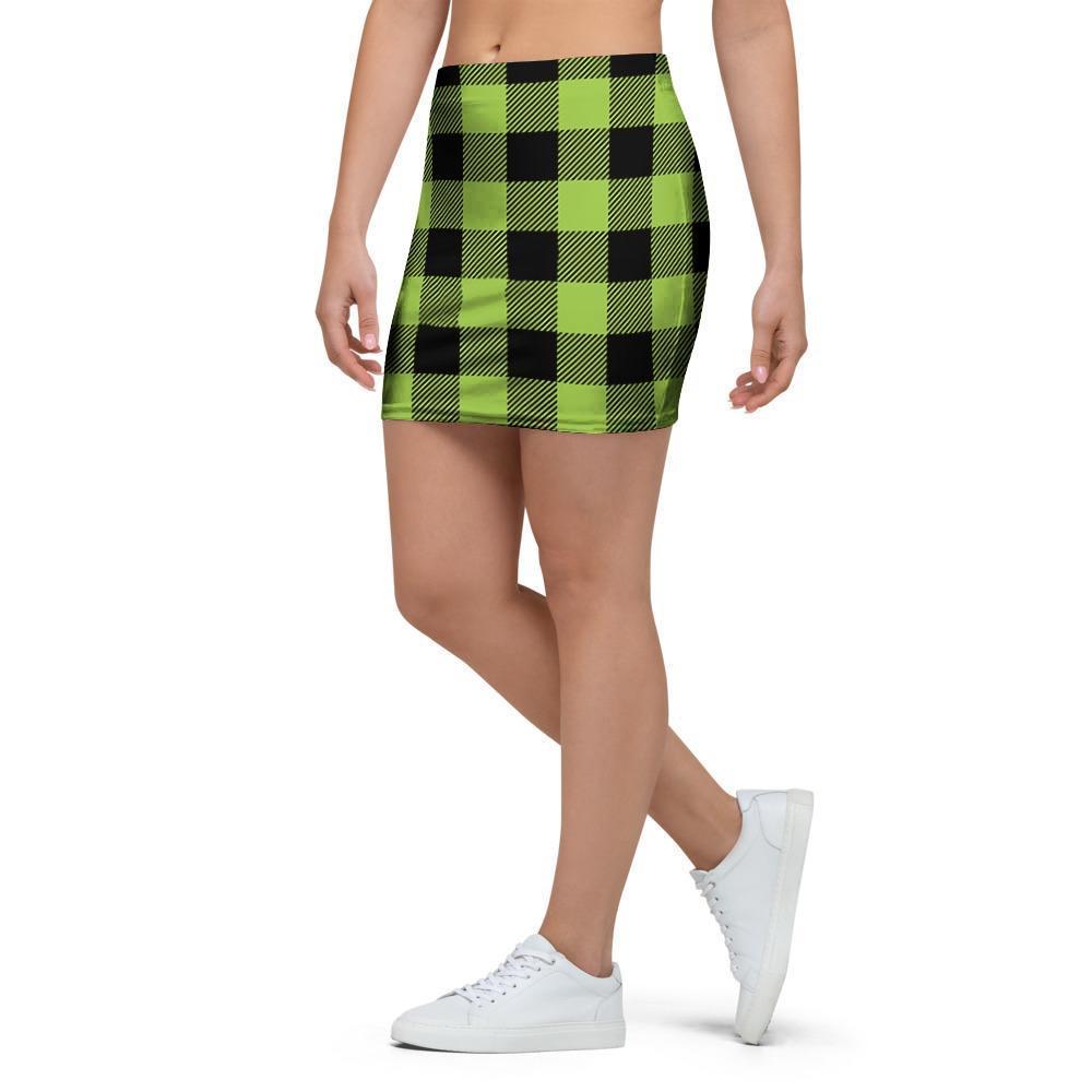 Green Plaid Mini Skirt-grizzshop