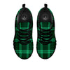 Green Plaid Print Black Sneaker-grizzshop