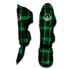 Green Plaid Print Muay Thai Shin Guards-grizzshop