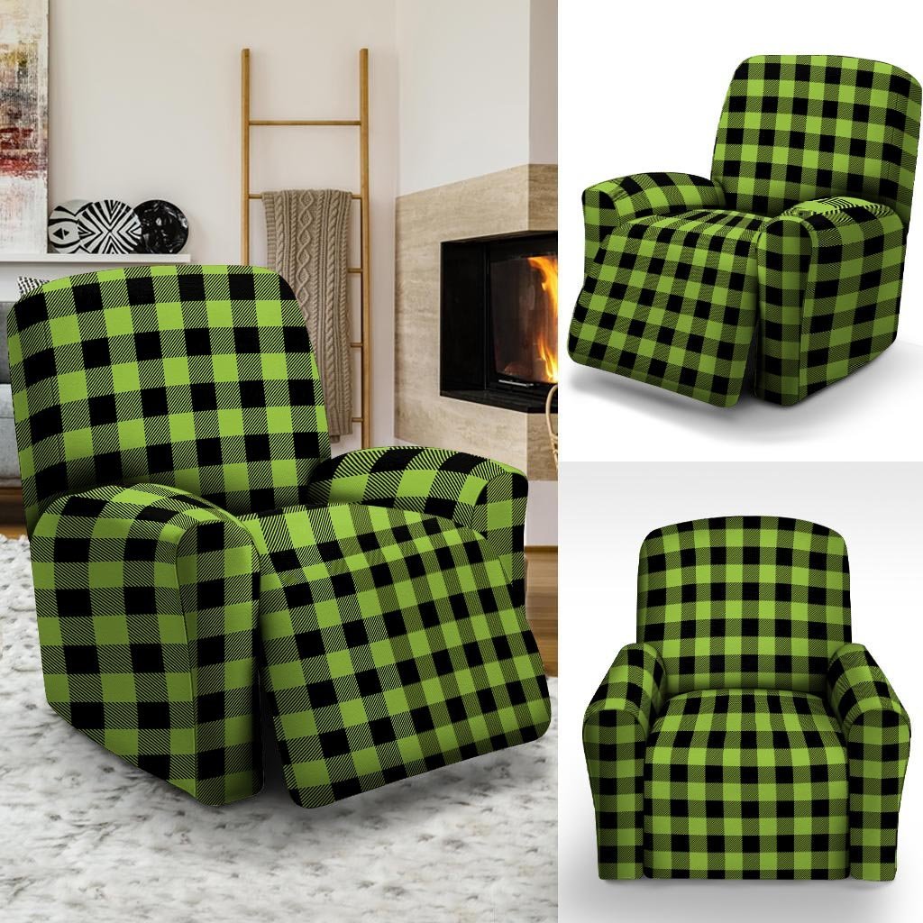 Green Plaid Recliner Cover-grizzshop