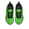 Green Plaid Shamrock Print Pattern Black Sneaker-grizzshop