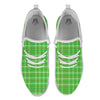 Green Plaid Shamrock Print Pattern White Athletic Shoes-grizzshop