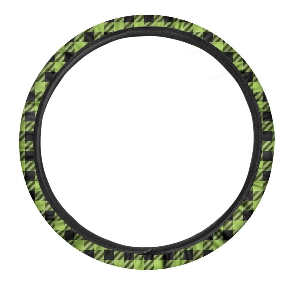 Green Plaid Steering Wheel Cover-grizzshop