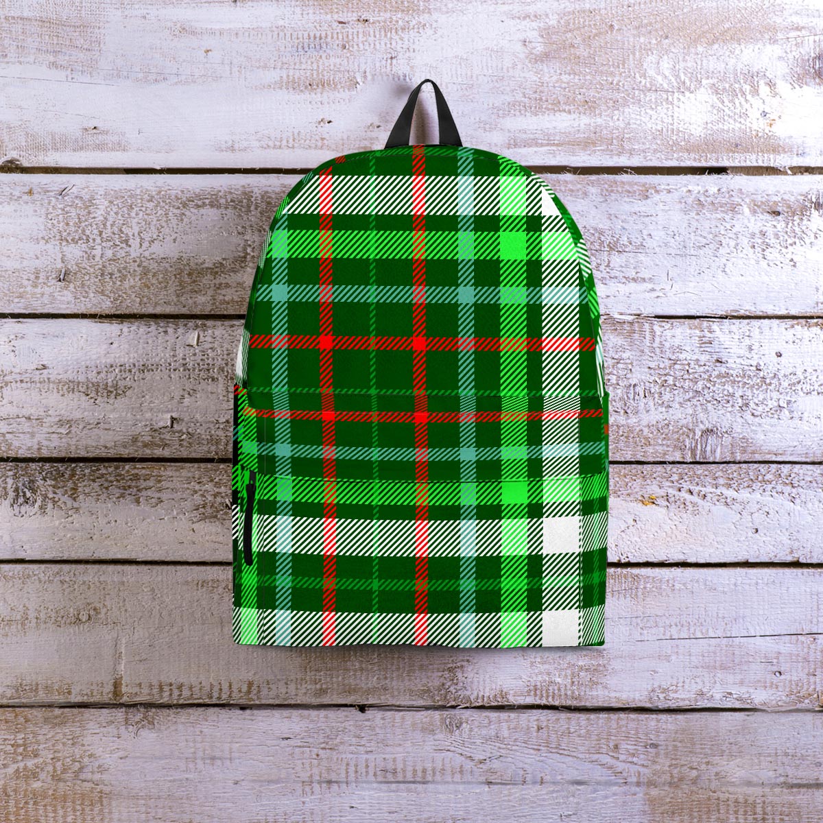 Green Plaid Tartan Backpack-grizzshop