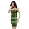 Green Plaid Tartan Bodycon Dress-grizzshop