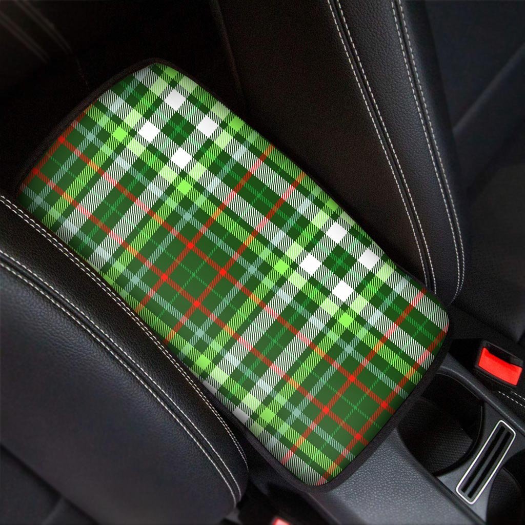 Green Plaid Tartan Car Console Cover-grizzshop