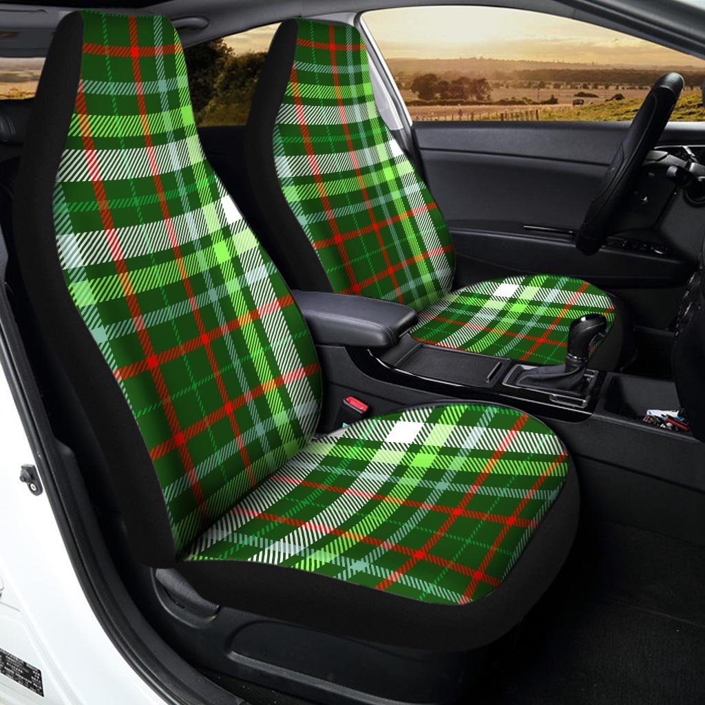 Green Plaid Tartan Car Seat Covers-grizzshop