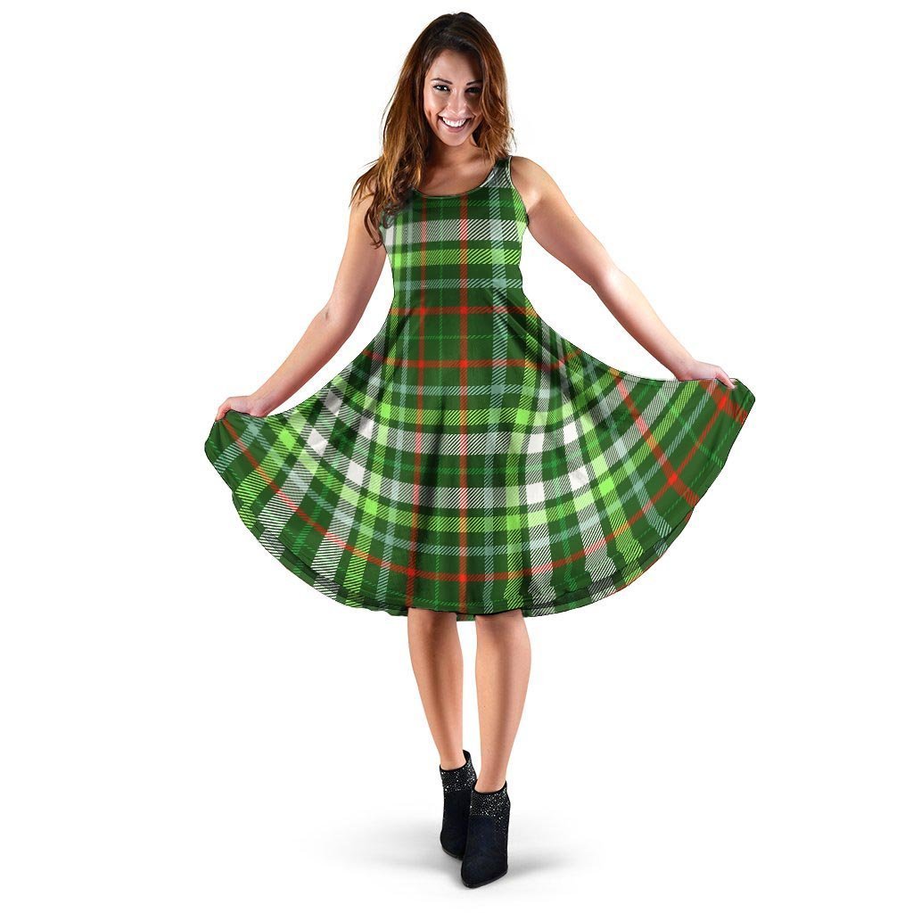 Green Plaid Tartan Dress-grizzshop