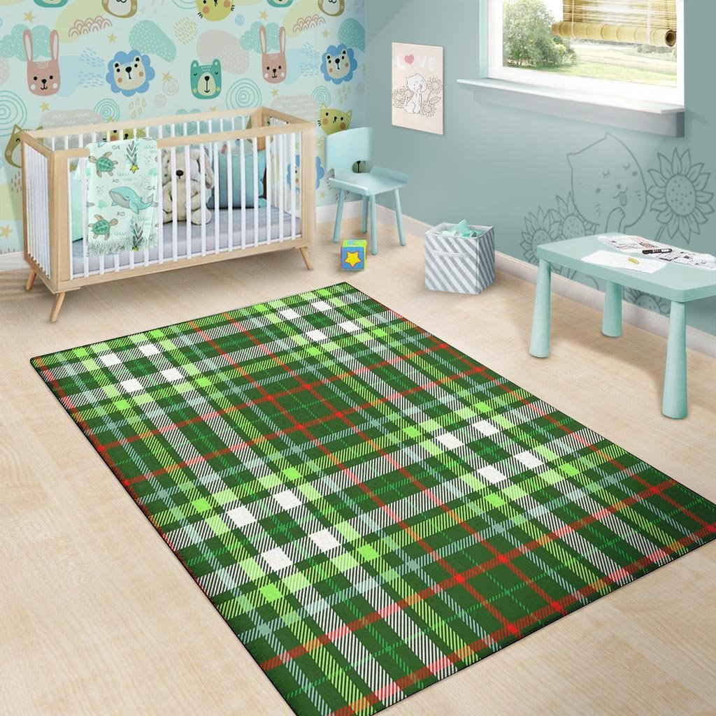 Green Plaid Tartan Floor Mat-grizzshop