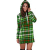 Green Plaid Tartan Hoodie Dress-grizzshop