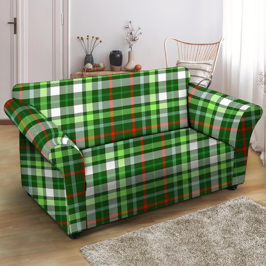 Green Plaid Tartan Loveseat Cover-grizzshop