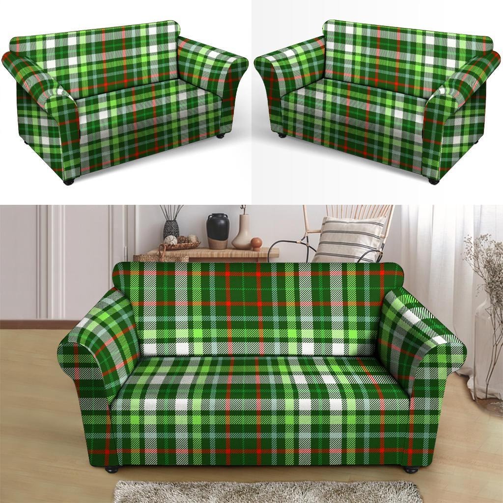 Green Plaid Tartan Loveseat Cover-grizzshop