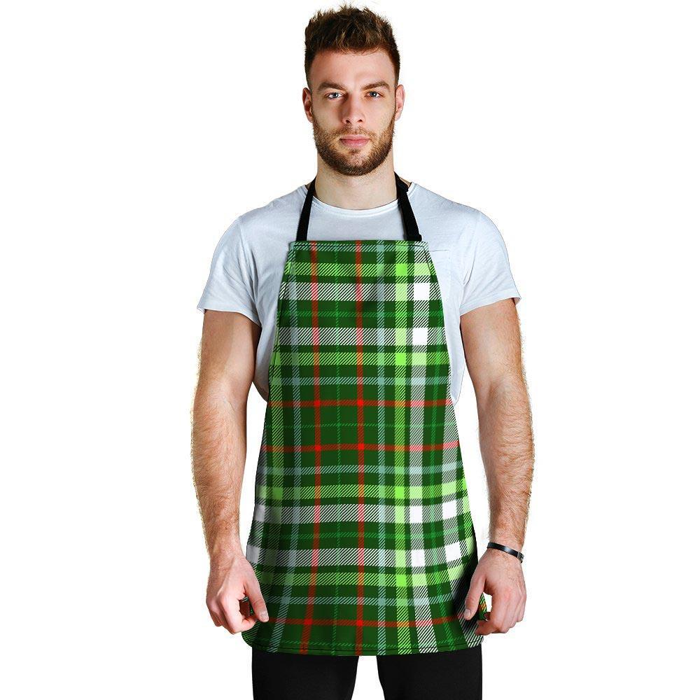 Green Plaid Tartan Men's Apron-grizzshop