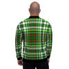 Green Plaid Tartan Men's Bomber Jacket-grizzshop