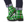 Green Plaid Tartan Men's Boots-grizzshop