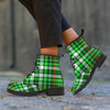 Green Plaid Tartan Men's Boots-grizzshop