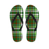 Green Plaid Tartan Men's Flip Flops-grizzshop