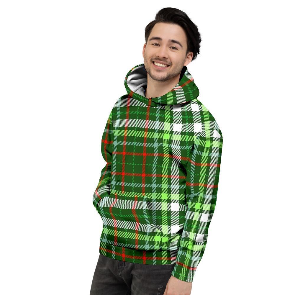 Green Plaid Tartan Men's Hoodie-grizzshop