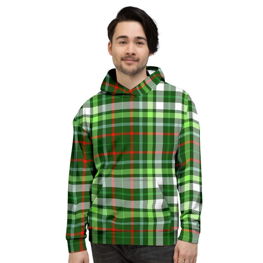 Green Plaid Tartan Men's Hoodie-grizzshop