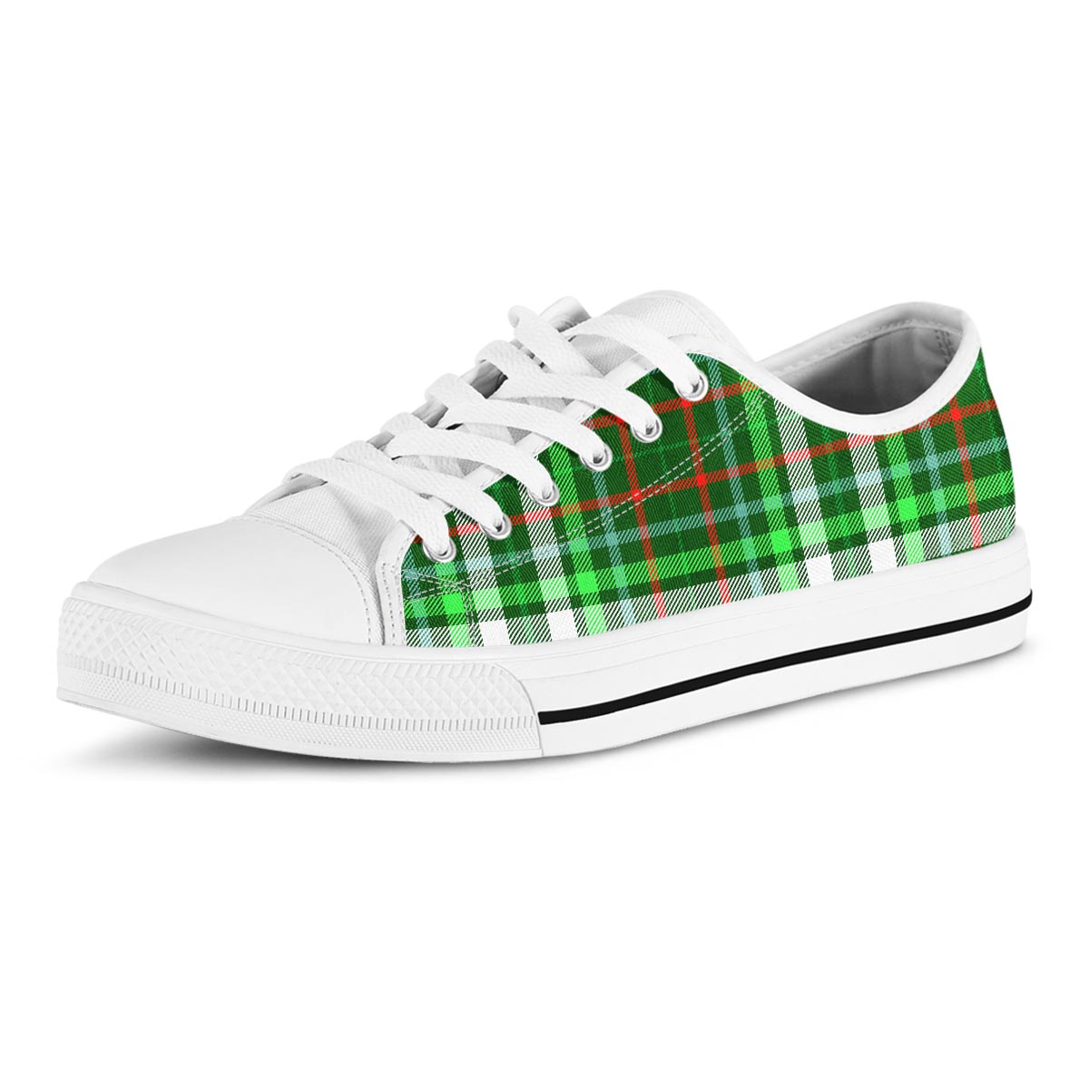 Green Plaid Tartan Men's Low Top Shoes-grizzshop