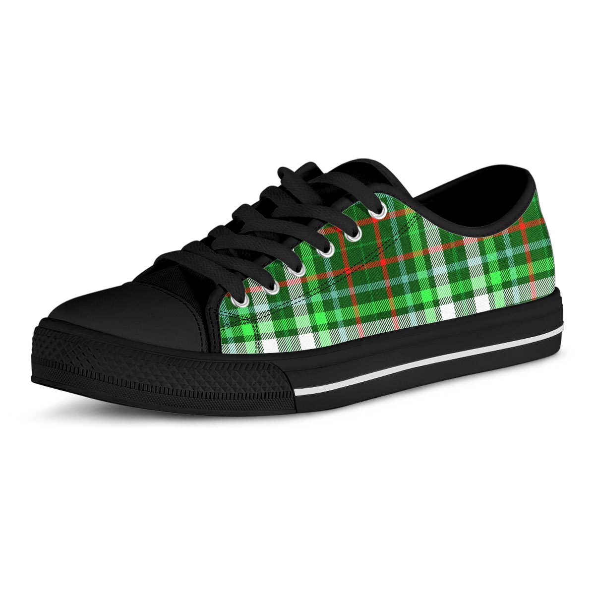 Green Plaid Tartan Men's Low Top Shoes-grizzshop