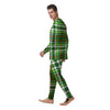 Green Plaid Tartan Men's Pajamas-grizzshop