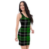 Green Plaid Tartan Print Bodycon Dress-grizzshop