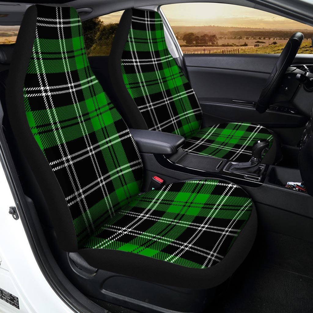 Green Plaid Tartan Print Car Seat Covers-grizzshop