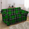 Green Plaid Tartan Print Loveseat Cover-grizzshop