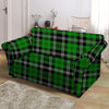 Green Plaid Tartan Print Loveseat Cover-grizzshop