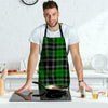 Green Plaid Tartan Print Men's Apron-grizzshop