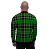 Green Plaid Tartan Print Men's Bomber Jacket-grizzshop