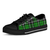 Green Plaid Tartan Print Men's Low Top Shoes-grizzshop