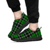 Green Plaid Tartan Print Men's Sneakers-grizzshop