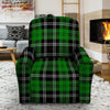 Green Plaid Tartan Print Recliner Cover-grizzshop