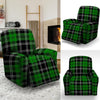 Green Plaid Tartan Print Recliner Cover-grizzshop