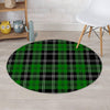 Green Plaid Tartan Print Round Rug-grizzshop