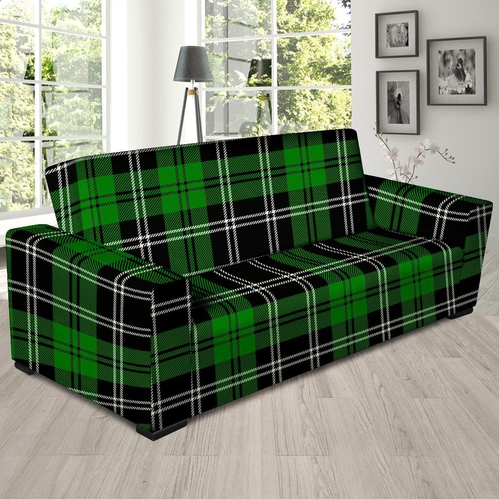 Green Plaid Tartan Print Sofa Cover-grizzshop