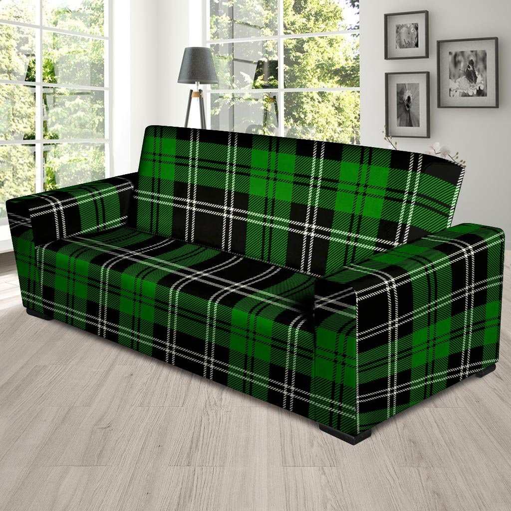 Green Plaid Tartan Print Sofa Cover-grizzshop