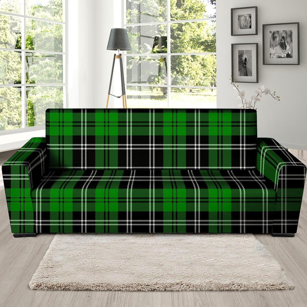 Green Plaid Tartan Print Sofa Cover-grizzshop