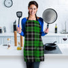 Green Plaid Tartan Print Women's Apron-grizzshop