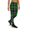 Green Plaid Tartan Print Women's Joggers-grizzshop