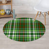 Green Plaid Tartan Round Rug-grizzshop