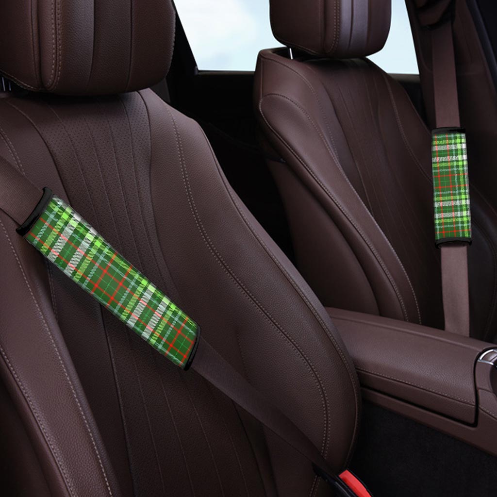 Green Plaid Tartan Seat Belt Cover-grizzshop