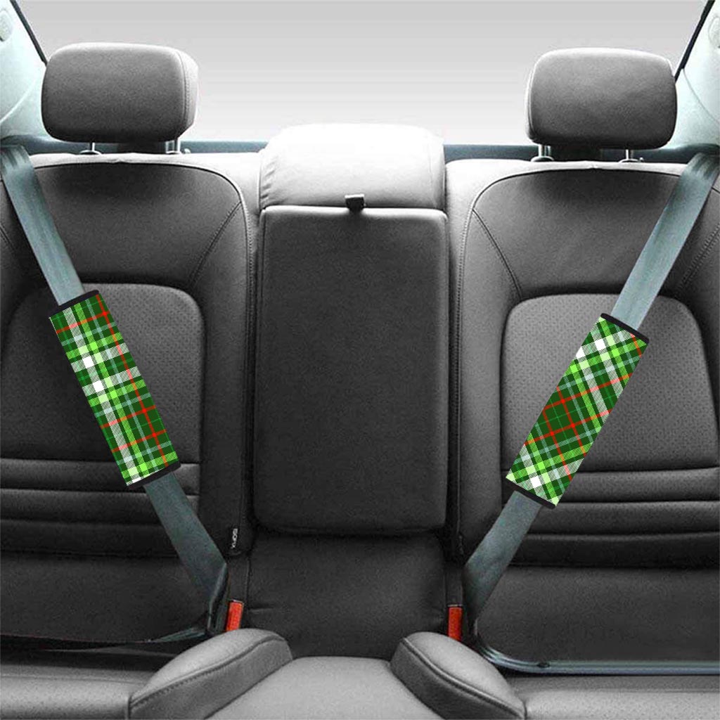 Green Plaid Tartan Seat Belt Cover-grizzshop