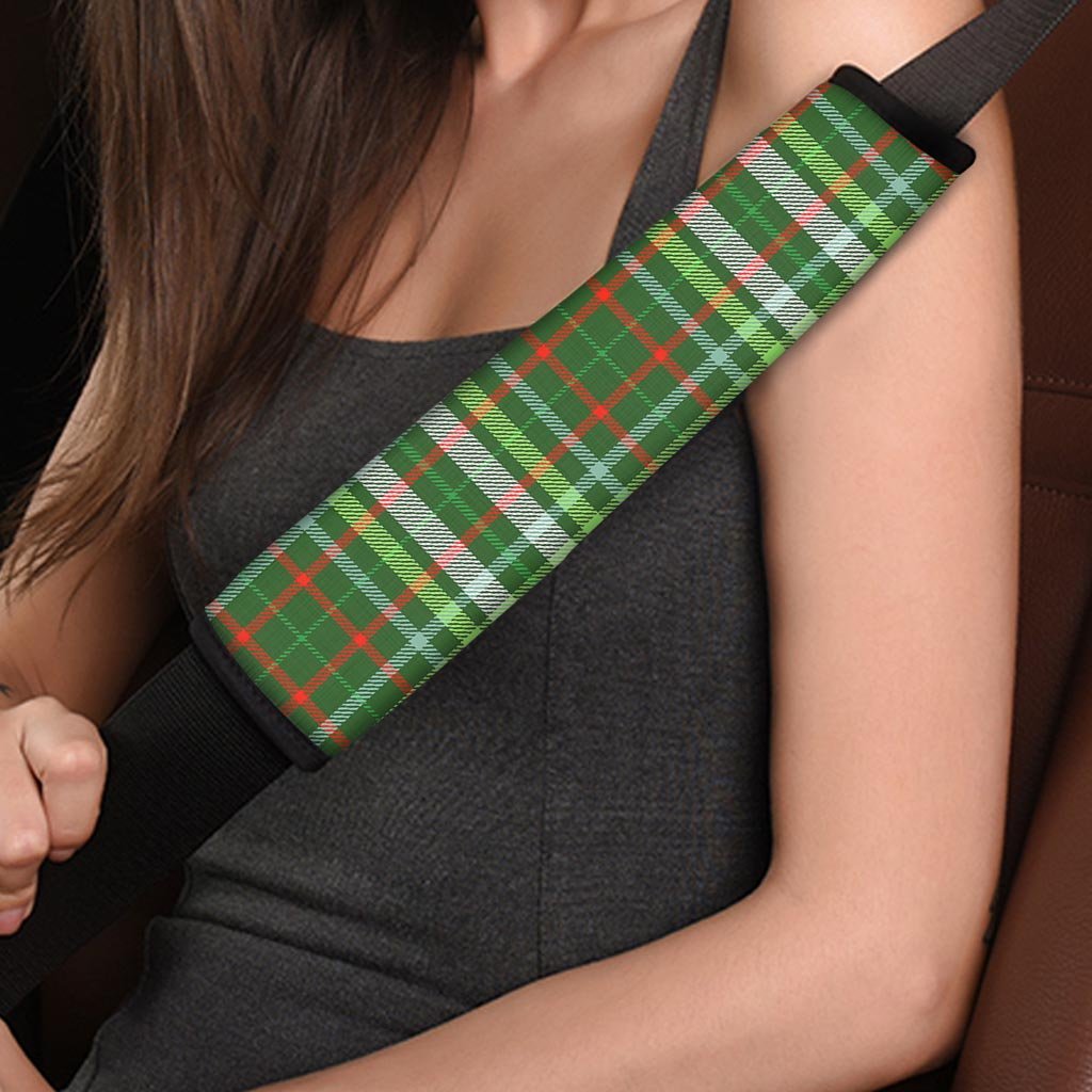 Green Plaid Tartan Seat Belt Cover-grizzshop