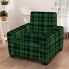 Green Plaid Tartan Sottish Armchair Cover-grizzshop